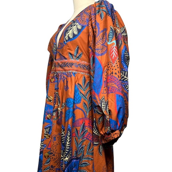 FARM Rio Orange and Blue Maxi Dress - Picture 8 of 12